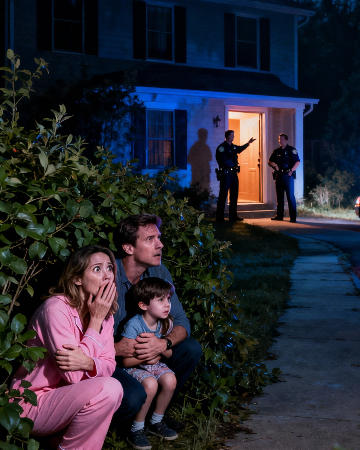 My husband woke me in the middle of the night. “Get up. Into the yard. Now.” We hid in the bushes in our pajamas, and the moment I saw who came into the house, my hands started to shake…