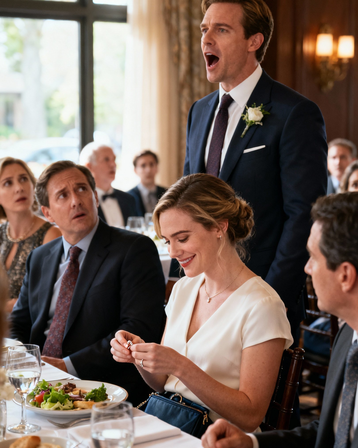 At a Saturday lunch, my fiancé said, ‘The wedding is off. I don’t love you anymore,’ without lowering his voice. I smiled and replied, ‘Thank you for being honest.’ Then I slipped my ring into my pocket and added, ‘I think I’m going to throw a narrow-escape party.’ The smiles around him started slipping the moment I explained what I’d just avoid.