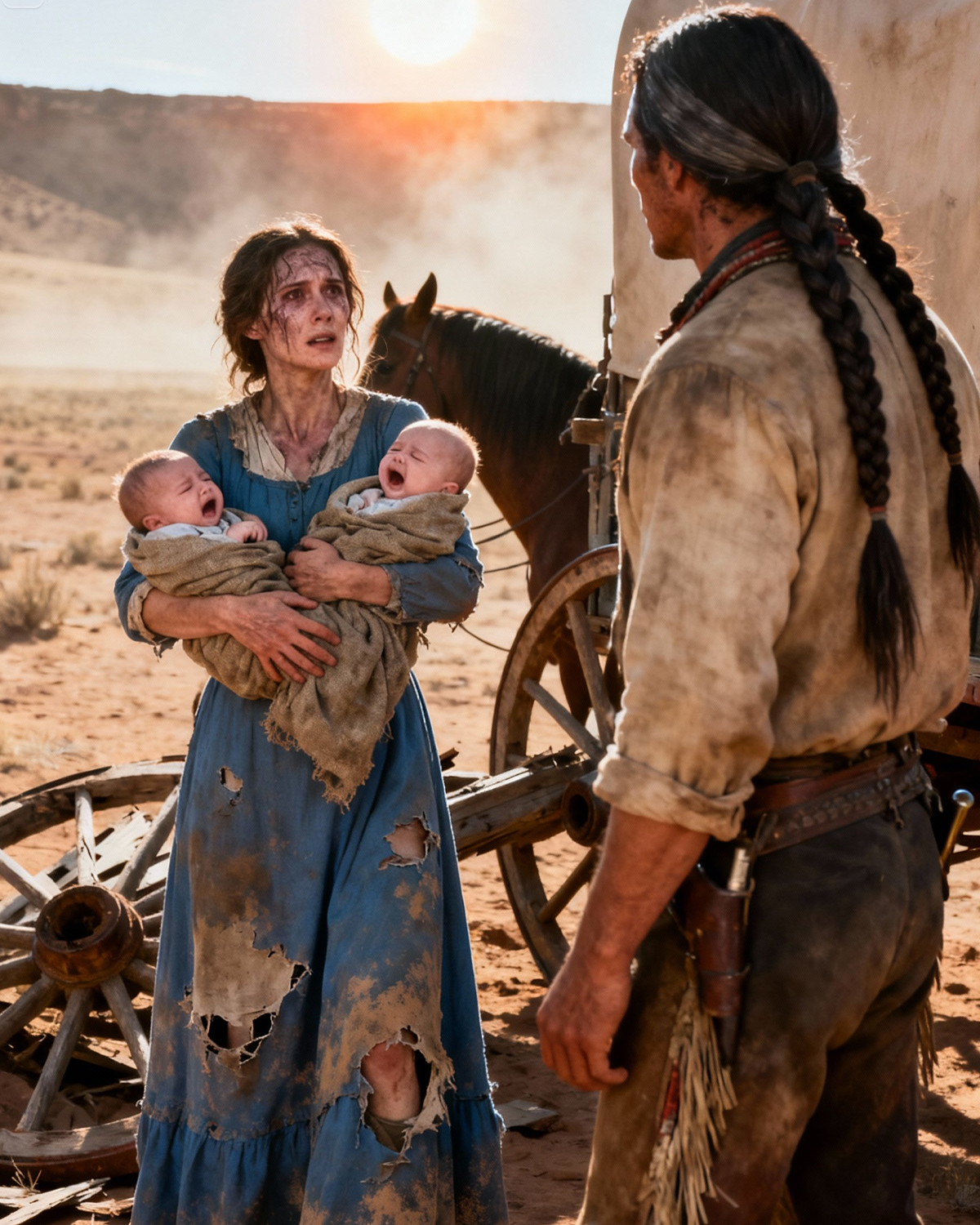 A Settler Woman Gave Birth To Twin Boys And Was Left To Die In Dessert, Then An Sioux Man Saved Her