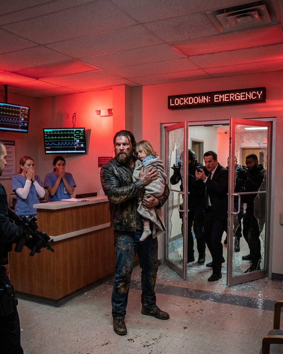 The ER froze when a fearsome biker burst through the doors, begging for help while carrying a dying child. But when her DNA was tested, the system collapsed—and the FBI sealed the hospital after discovering the girl officially did not exist.