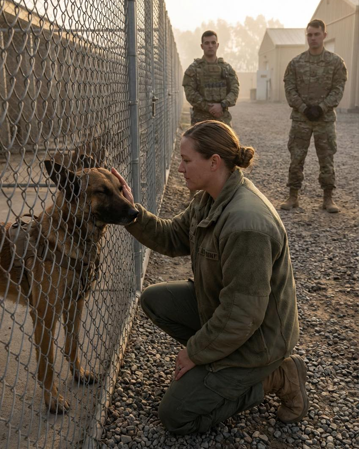 After injuring four handlers and throwing the facility into chaos, the military dog seemed completely uncontrollable. Then a calm female veteran stepped forward and spoke a single command—instantly halting the animal and revealing a bond no one else understood.