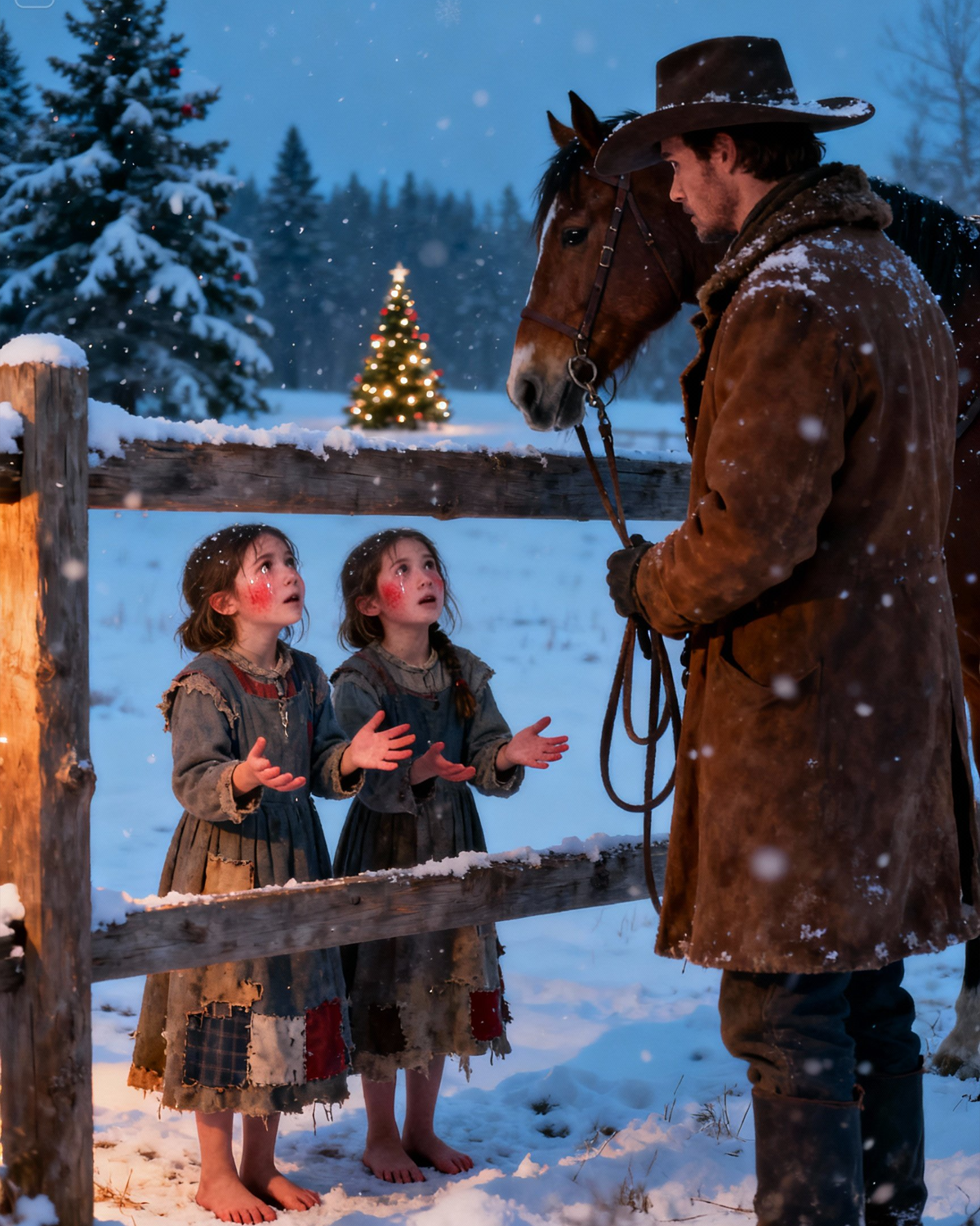 “Just Today… Please,” the Girls Begged — And the Cowboy Realized Christmas Was Asking Something of HIM