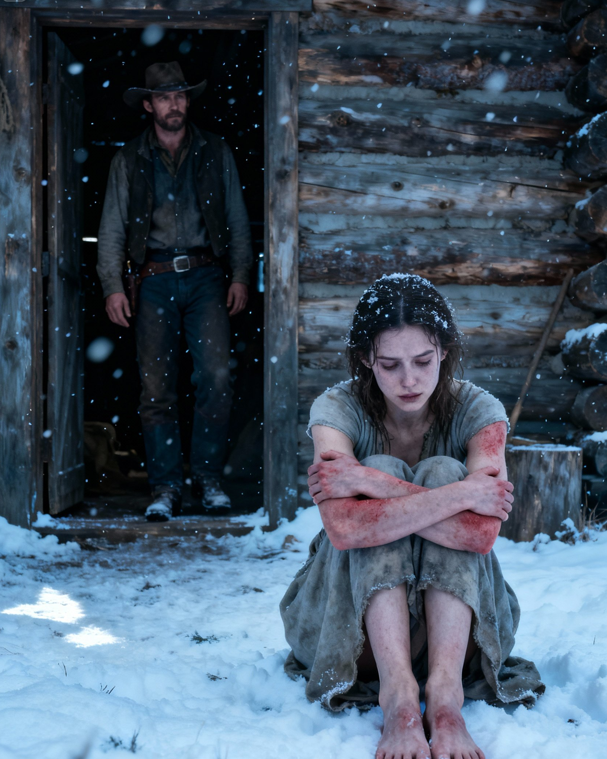 Barefoot and Dying, She Begged the Rancher—“Let Me Stay… I’ll Be Your Wife