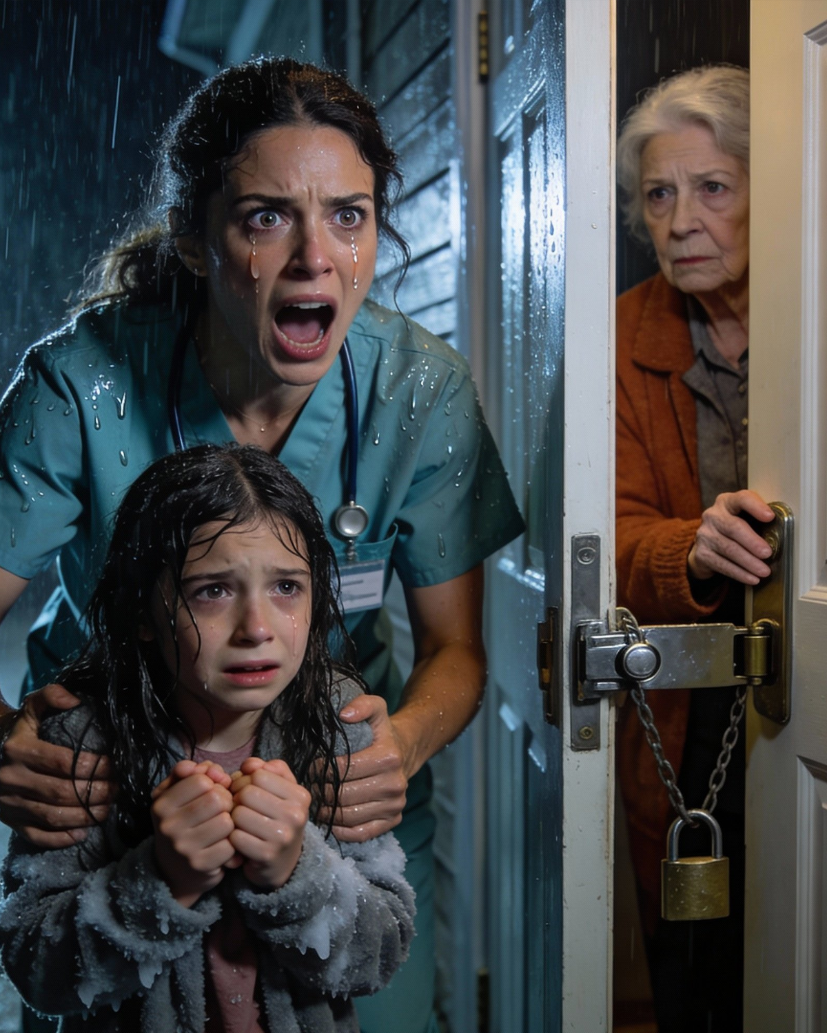 My 11-year-old daughter stood on the dark front porch in the rain for five hours… because the key suddenly wouldn’t open the door anymore, and no one bothered to answer.