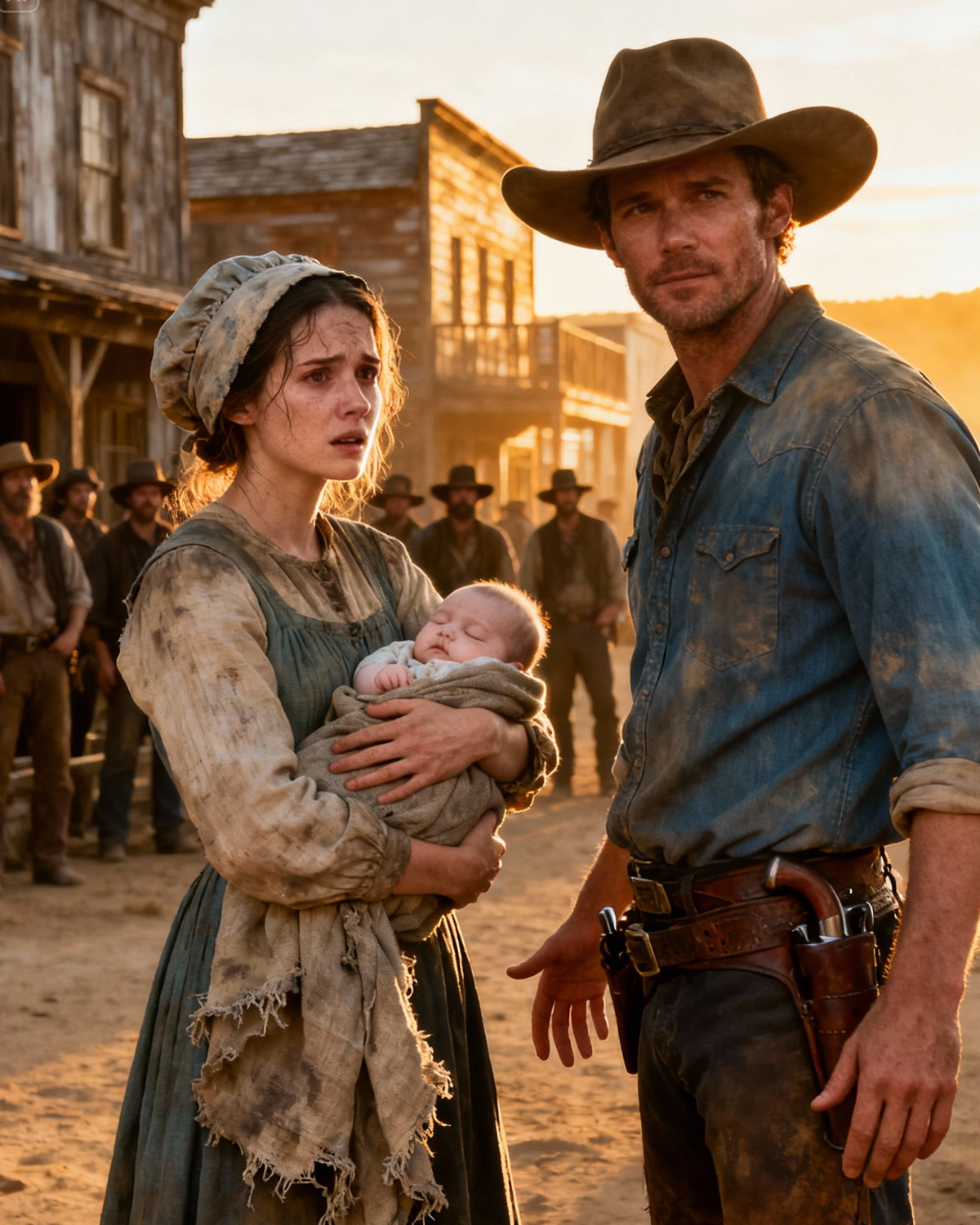 They Were Auctioning Off a Widow and Her Baby Like Property — Then a Dust-Covered Cowboy Rode In Late and Said “I’ll Take Them”