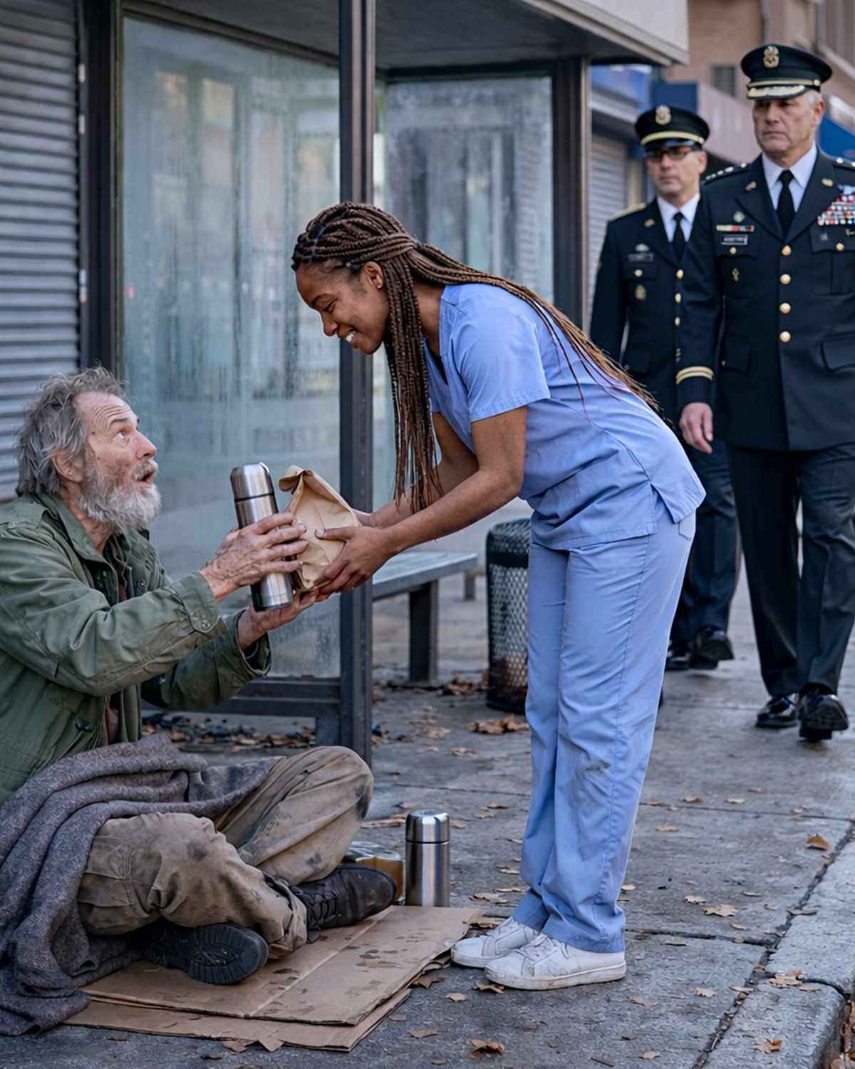 A Young Black Girl Brought Breakfast to an Old Man Every Day — One Morning, Military Officers Knocked on Her Door