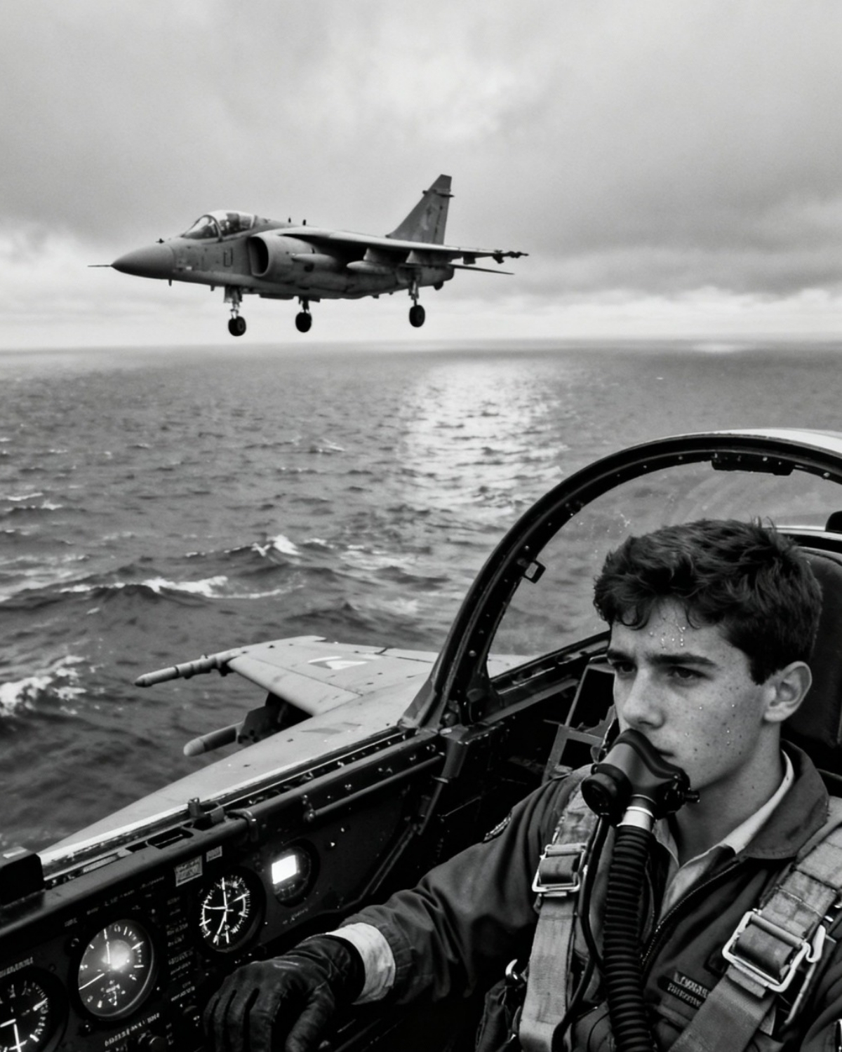 The Argentine pilots were stunned when the Harrier jet stopped in mid-air and killed them.
