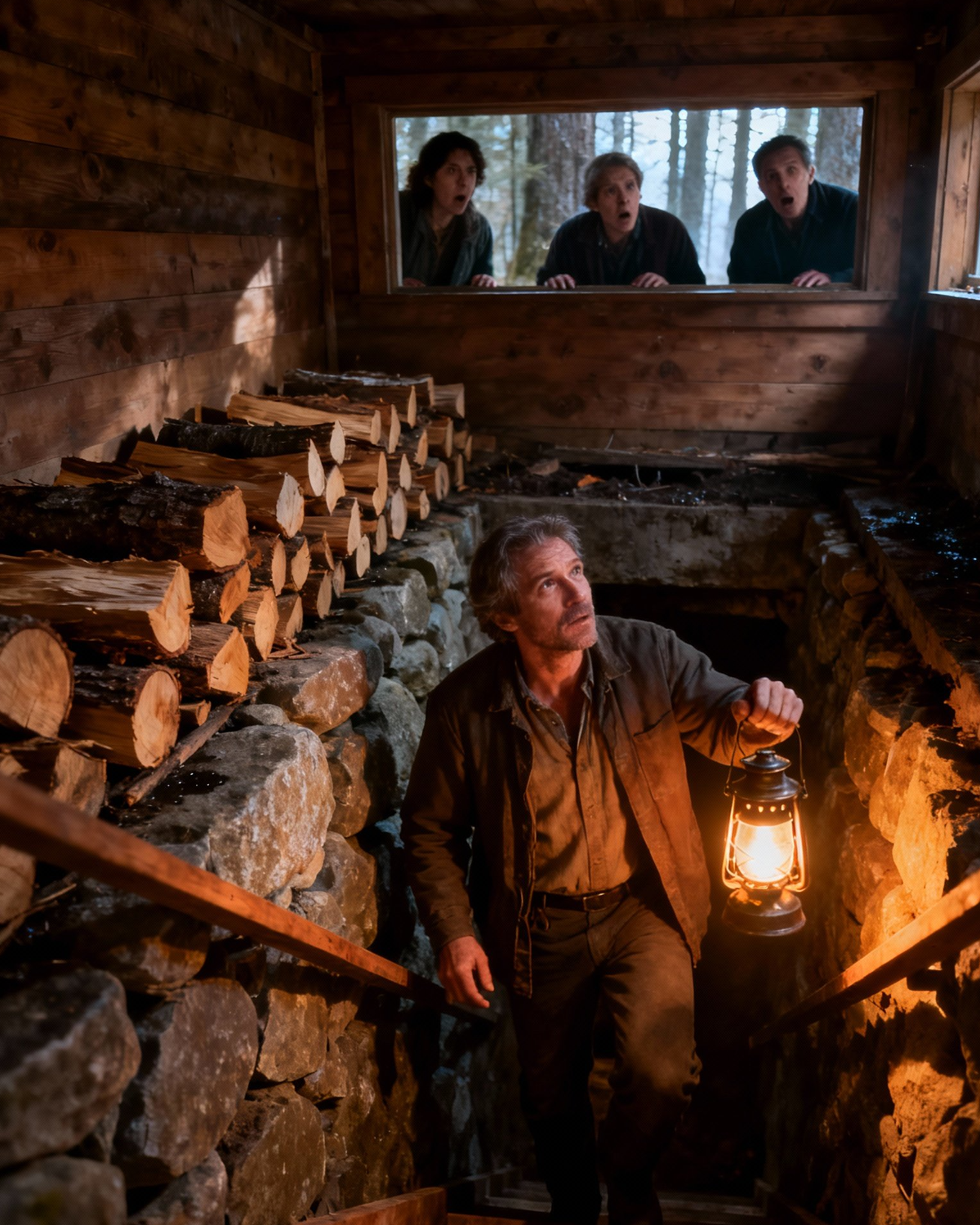 Neighbors Mocked the Old Man’s Underground Shelter Under His Cabin — Then the Storm Hit, the Rain Came Sideways, and His Firewood Stayed Bone-Dry