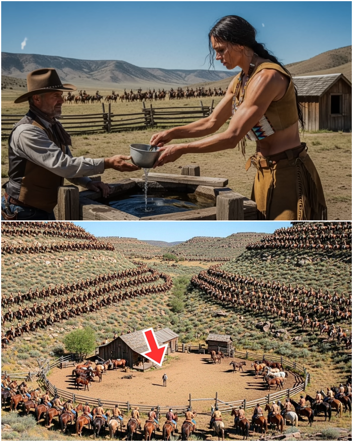 He Gave Water to a Giant Apache Woman, Next Morning, 300 Warriors Surrounded His Ranch