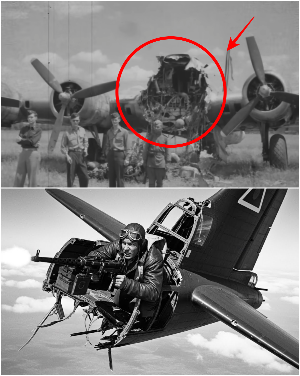When Germans Cut His B-17 in Half at 24,000 Feet — He Kept Shooting All the Way Down