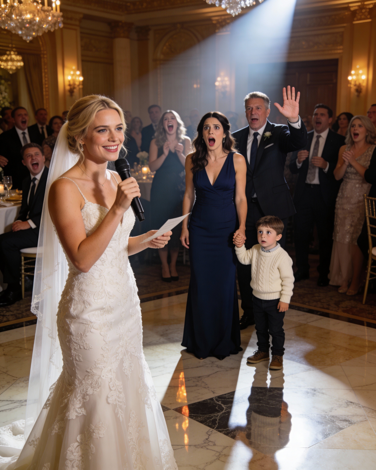 At my sister’s wedding, a spotlight suddenly shined on me and my son. She laughed into the microphone, “Everyone, here’s my single-mom sister and her broke little boy!