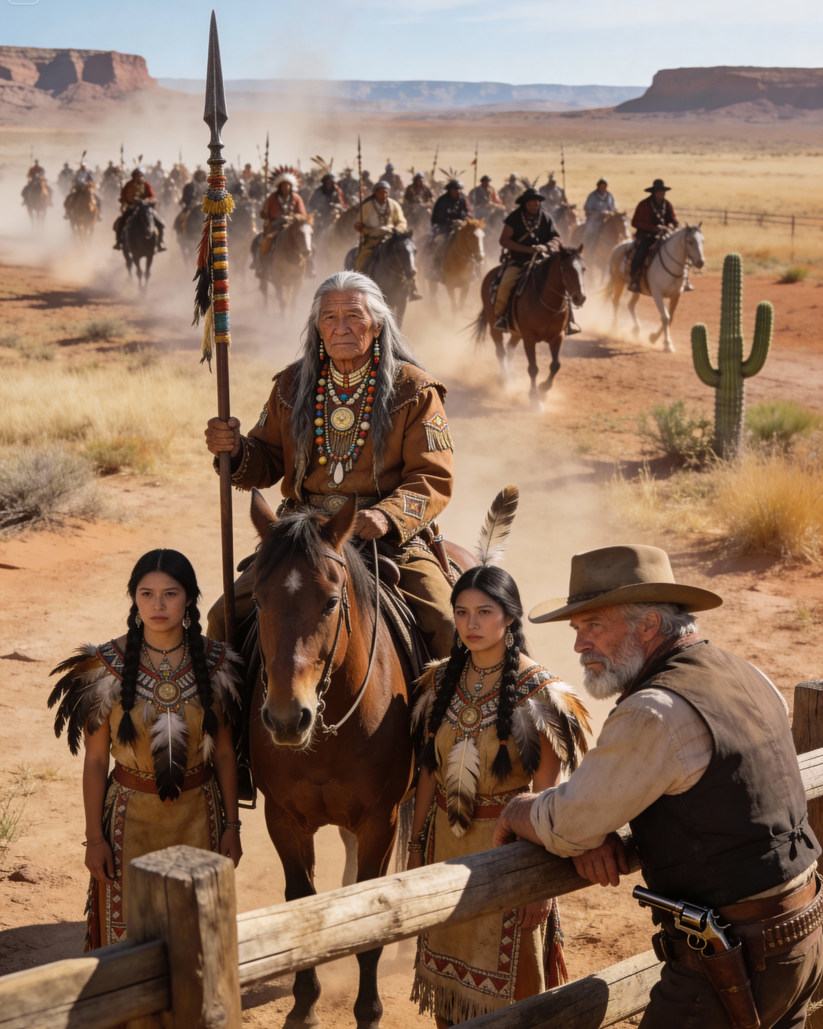 The Rancher Gave His Last Horse to Two Apache Sisters…At Dawn, Their Father Came With 200 Warriors