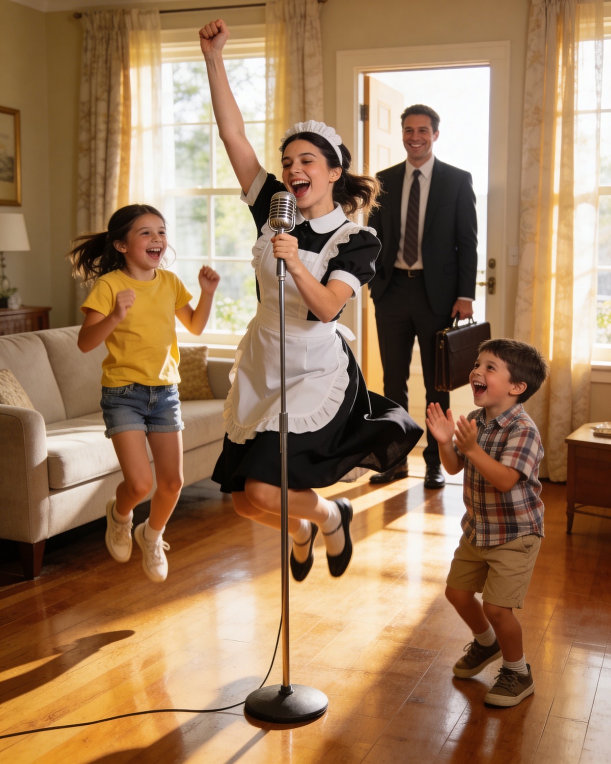 The millionaire arrived home earlier than expected, and what he saw his housekeeper doing with his children brought him to tears…