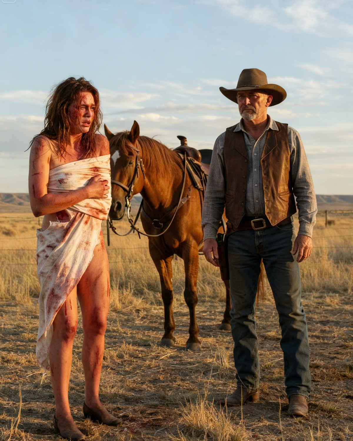 “Please… Don’t Take the Cloth Off.” She Begged — But The Rancher Did… And Started Shaking.