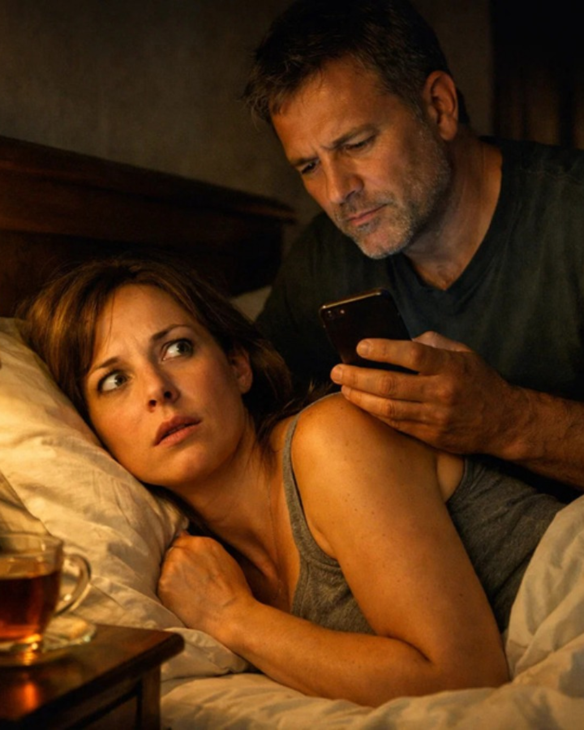 I Knew My Husband Was Putting Something in My Tea. That Night, I Poured It Out, Pretended to Sleep… and What He Did Next Froze My Blood