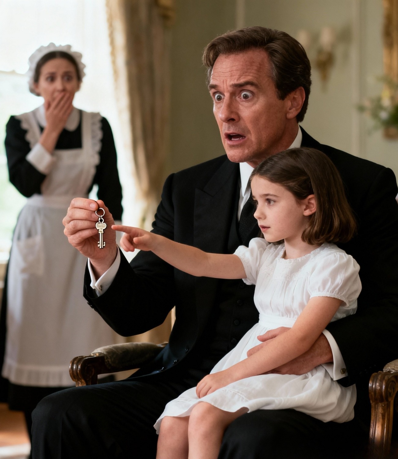 The poor maid’s daughter wouldn’t stop crying… until the millionaire held her. And what he saw…