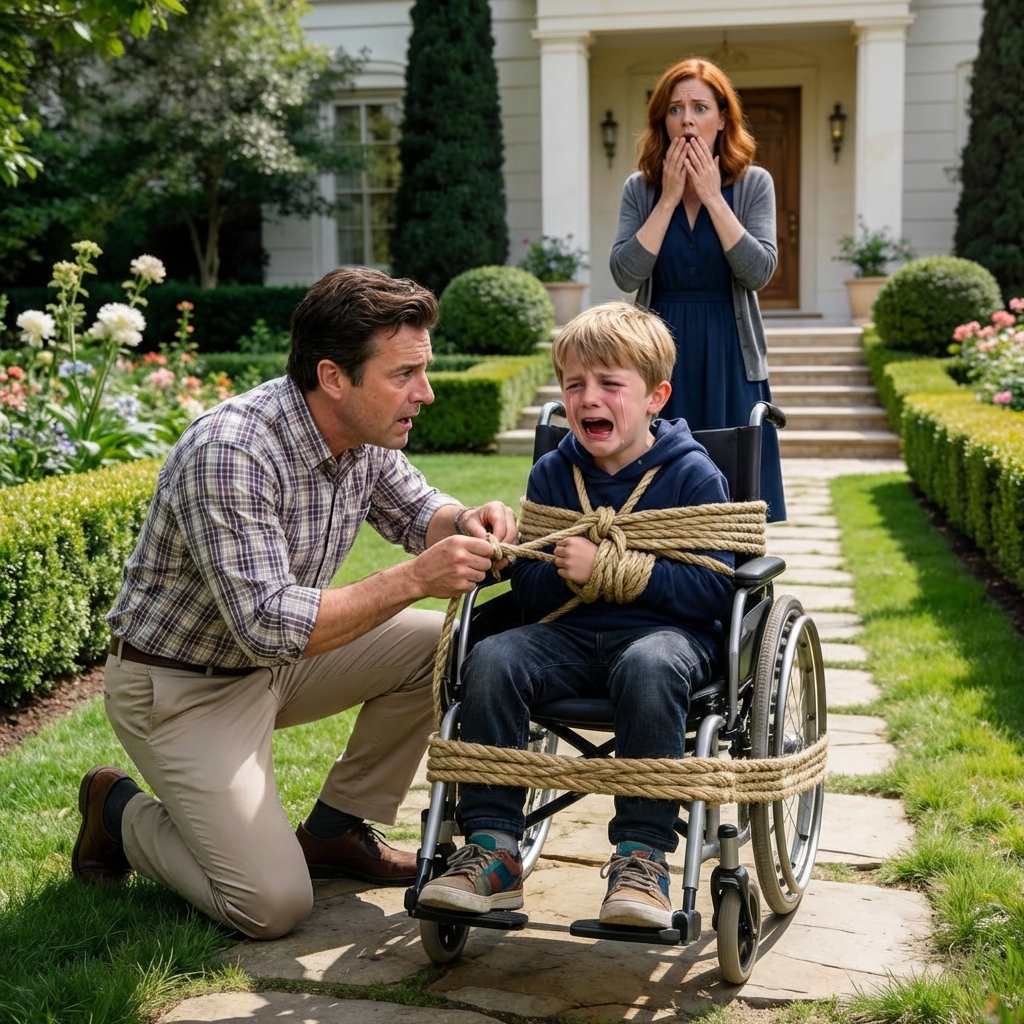 “Dad, I’m sorry, I wasn’t good.” I came home to find my 12-year-old son sᴛʀᴀᴘᴘᴇᴅ into his wheelchair. The nightmare I discovered later was a thousand times worse.