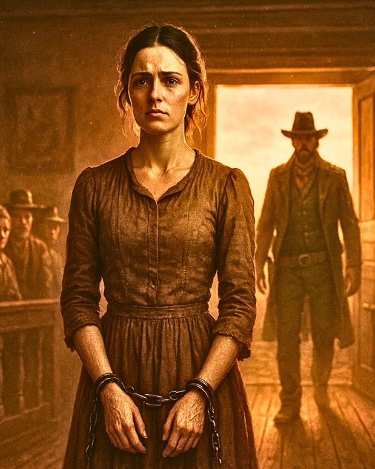 She Stood Trial Alone — Until a Feared Gunslinger Walked Into the Saloon and Called Her His Wife