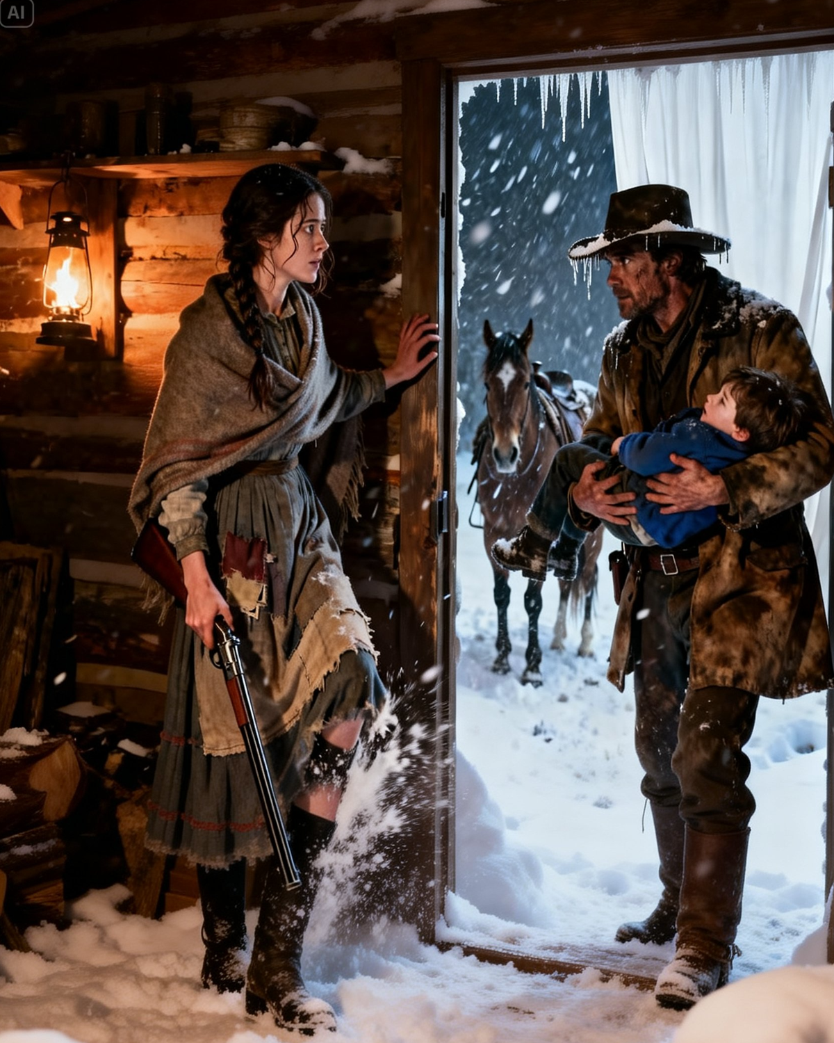 A Poor Young Girl Let A Cowboy And His Son Stay For One Night, Not Knowing He Was A Millionaire…