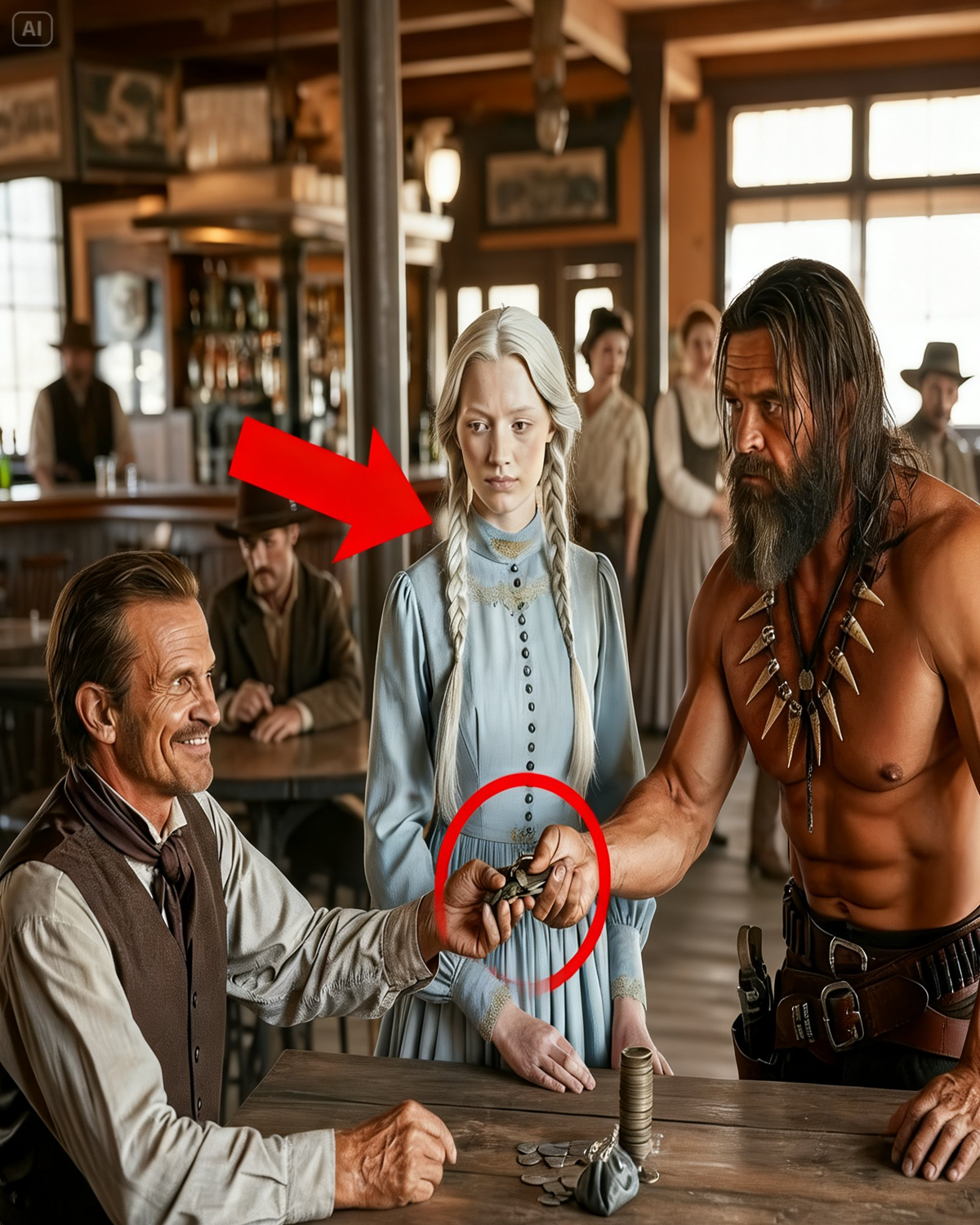 He called her a curse. Refused to say her name. Because she was different — an albino child born into a world that only valued sameness. So he sold her… To a mountain man. But instead of disgust, the man looked at her with awe. And whispered, “You’re not a burden… you’re a goddess.”