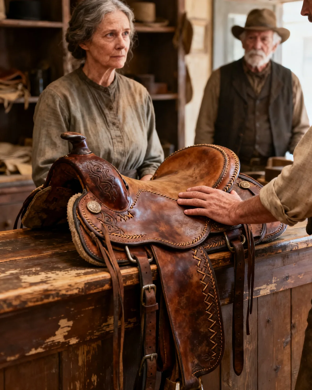 She Was a Widow Selling Hand-Stitched Saddles Just to Eat—Until One Rancher Noticed the One Detail Everyone Else Ignored