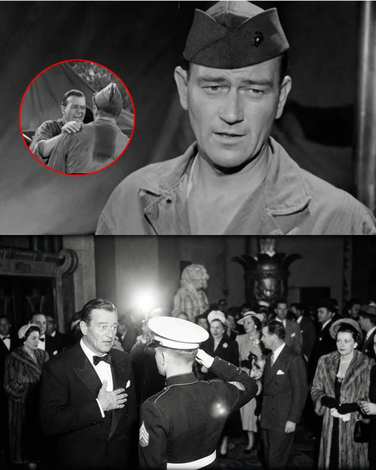 John Wayne Met A Real IWO JIMA Marine At His Movie Premiere—The Salute Changed Everything…