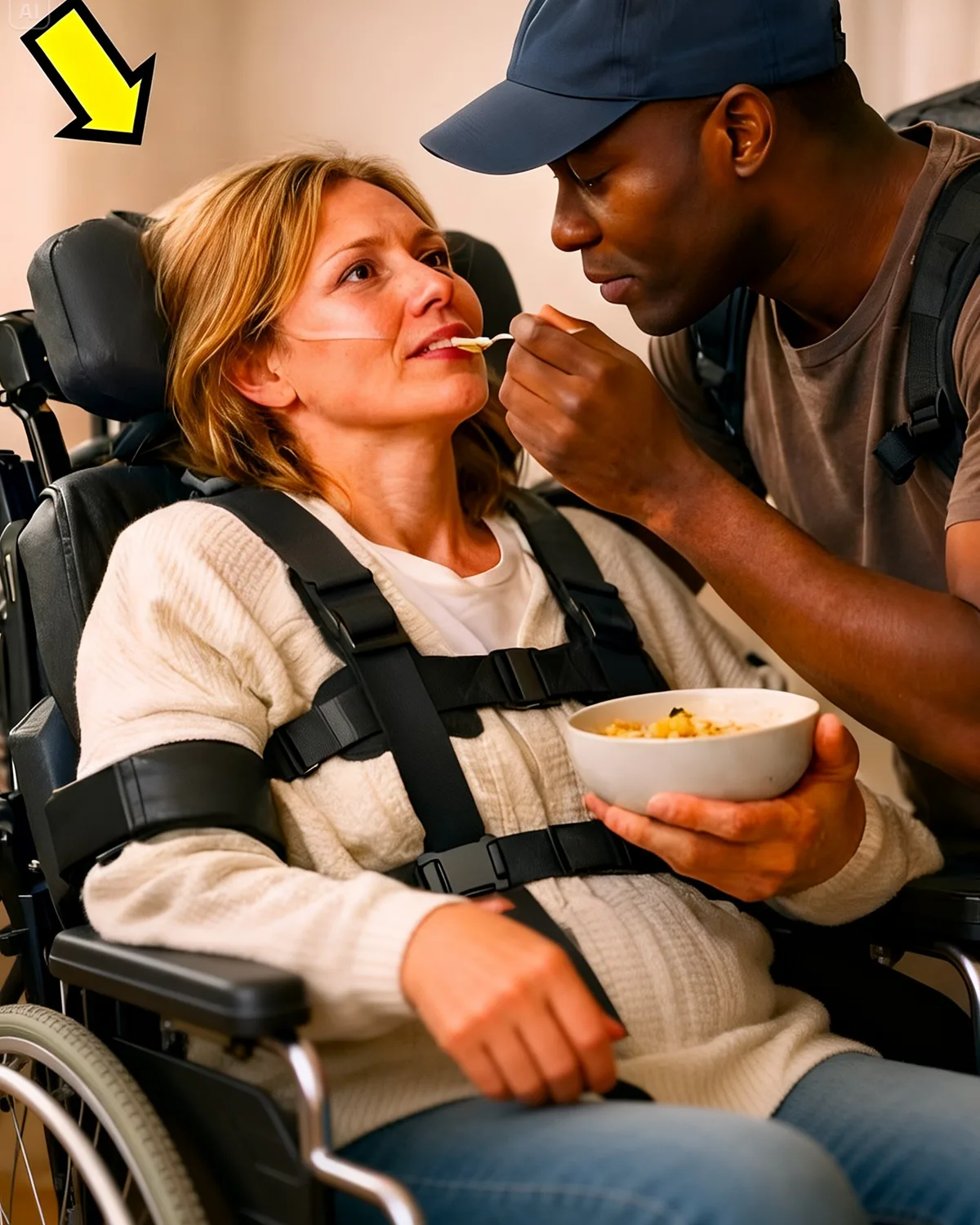 Kind black Delivery man feed disabled woman everyday not knowing she’s a Millionaire