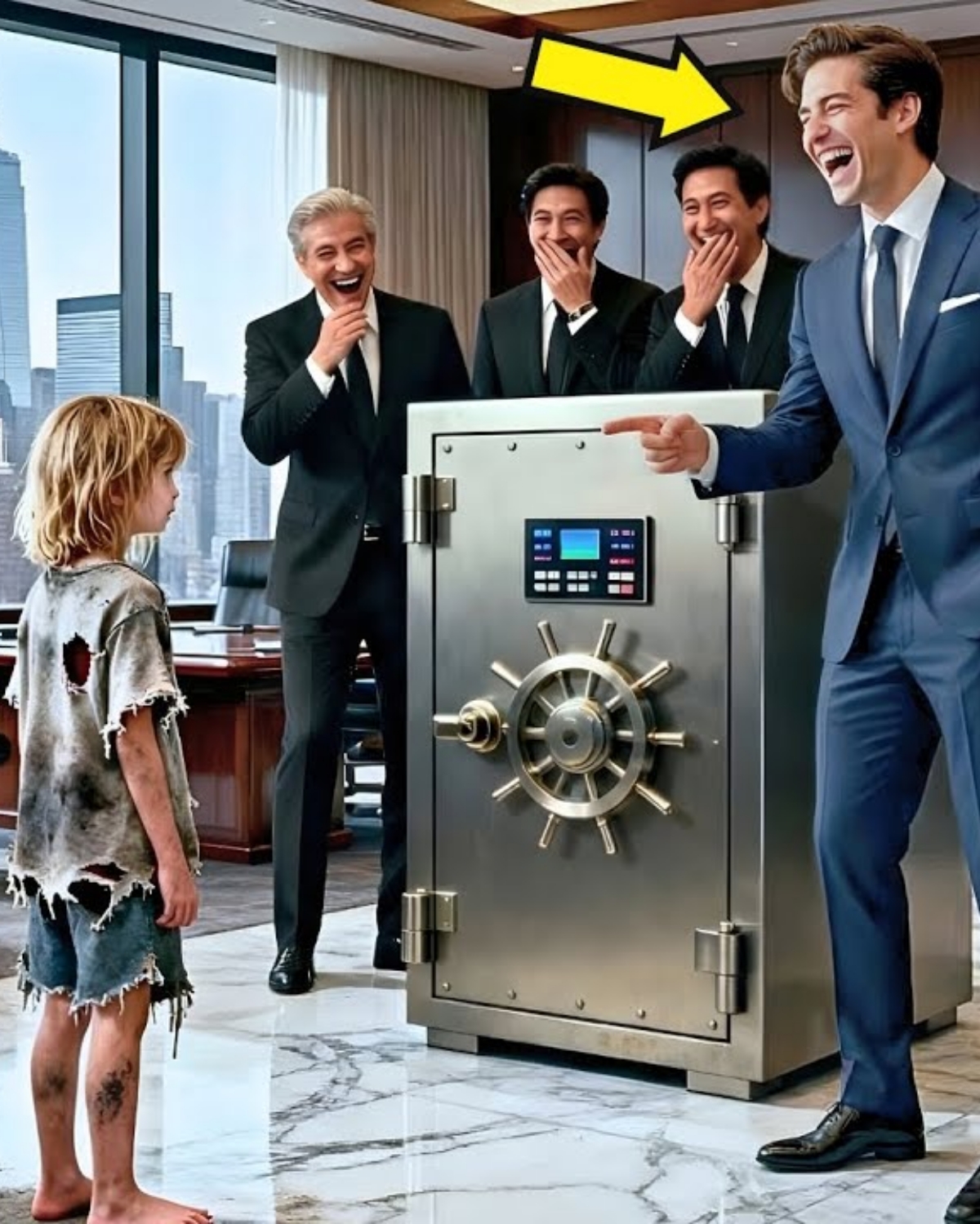 A millionaire offered 100 million dollars to a street child if he would open his impossible safe.