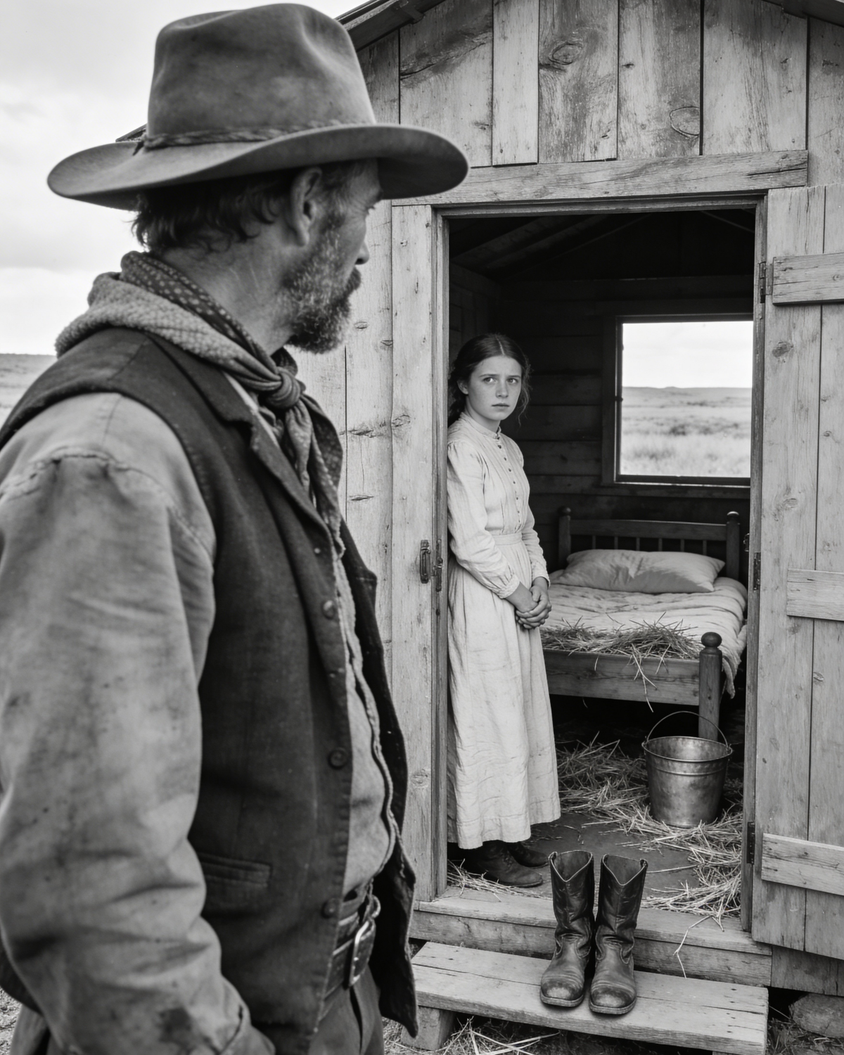 “Nobody Picked Me,” the Orphan Girl Trembled — Until a Quiet Cowboy Raised His Hand and Said “Mine”