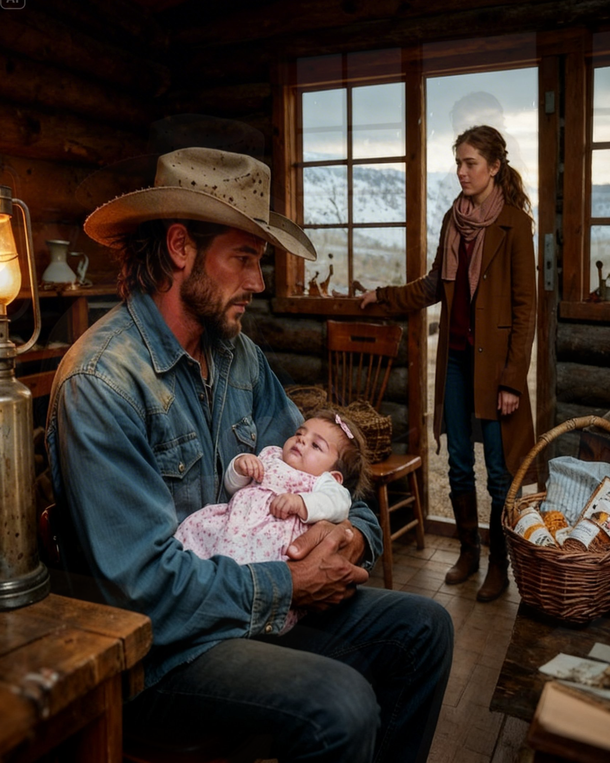 Cowboy Sat Alone With a Hungry Baby After His Wife Passed, Until She Knocked With a Basket of Food