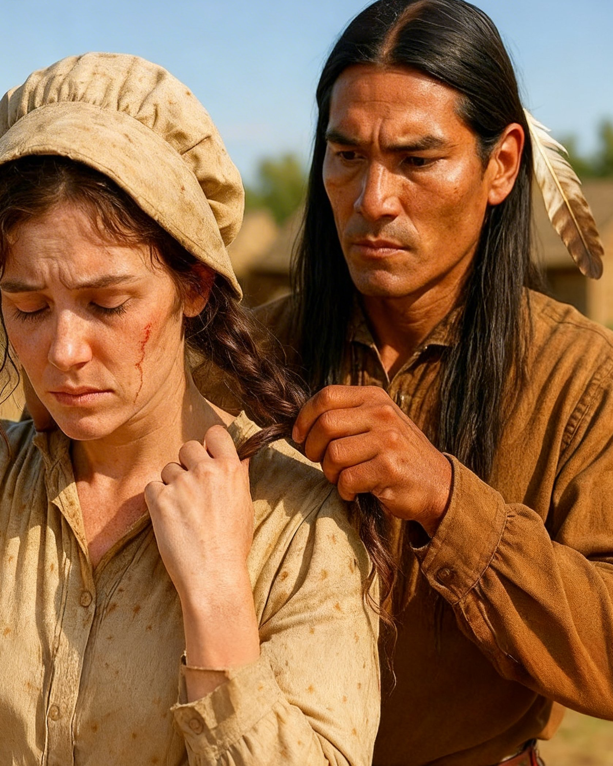 She Removed Her Bonnet and Said, “I’m Not Pretty”—But the Apache Braided Her Hair Like a Ceremony