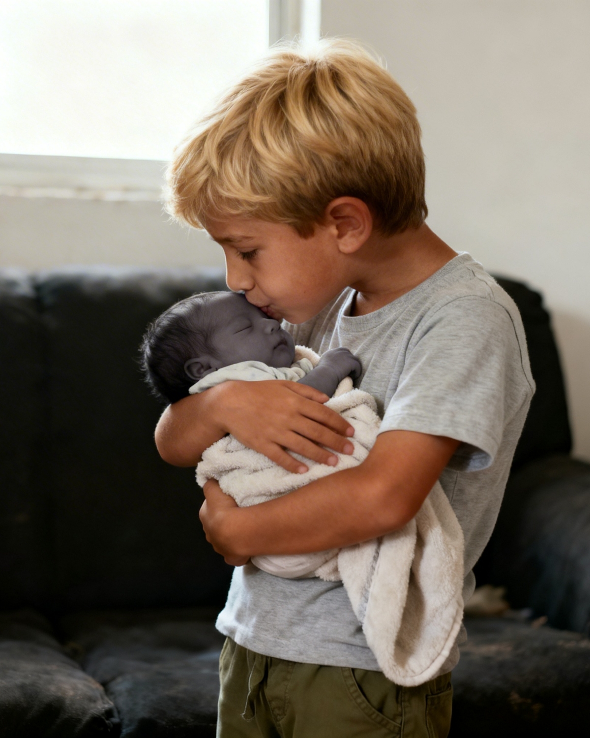 The stillborn baby was placed in the arms of his older brother; seconds later, a loud cry resounded!