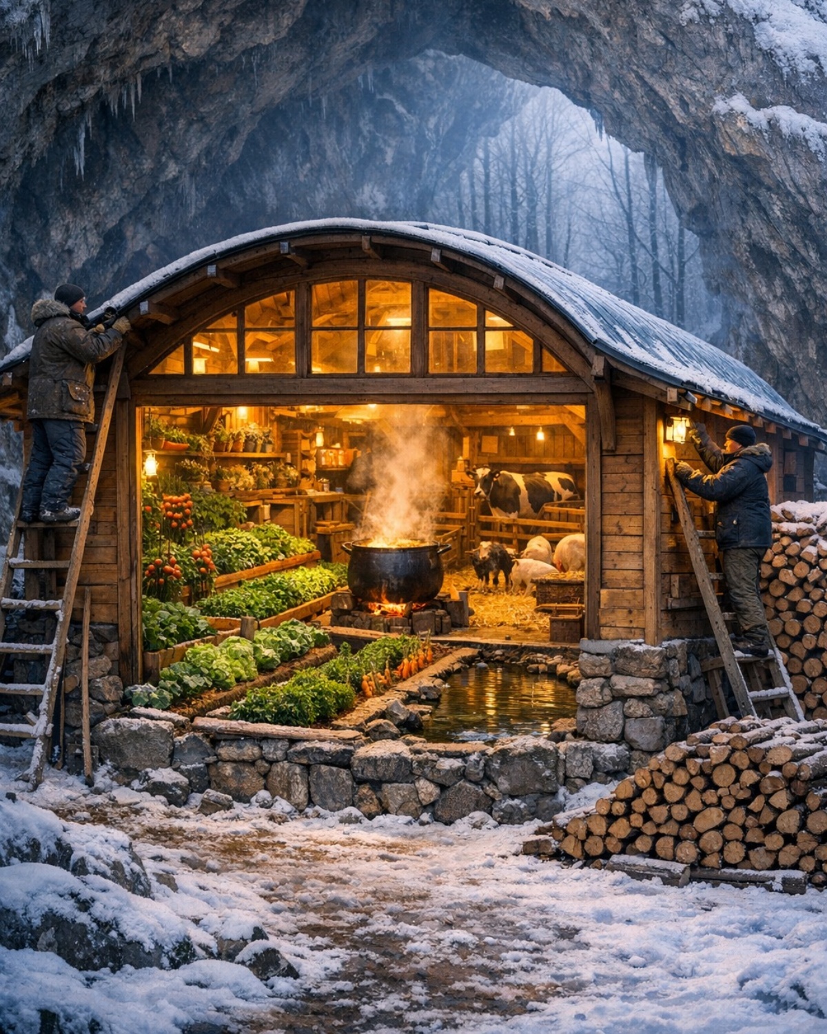 Nobody Believed in His Refuge in the Cave… Until the 5-Day Storm Frozen the Town