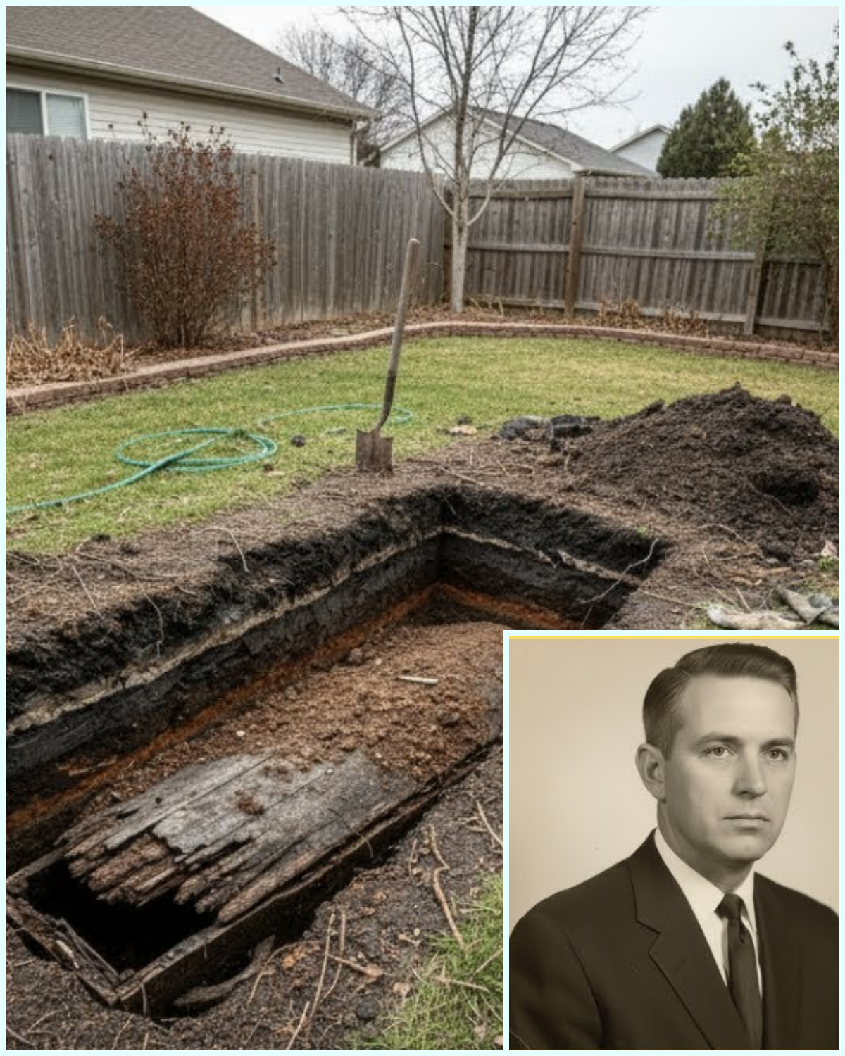 SIMPLE EXCAVATION FOR BACKYARD POOL — UNTIL SHOVEL HIT COFFIN OF PREVIOUS OWNER LOST IN 1961