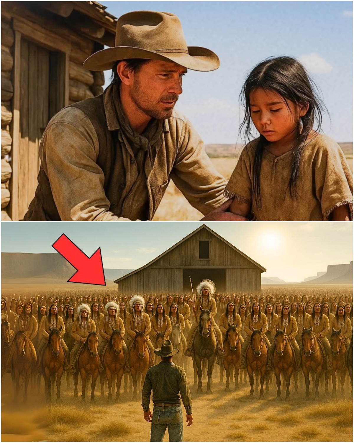 Cowboy Helped a Starving Native… Right Then , 200 Warriors Lined Up Outside His Barn