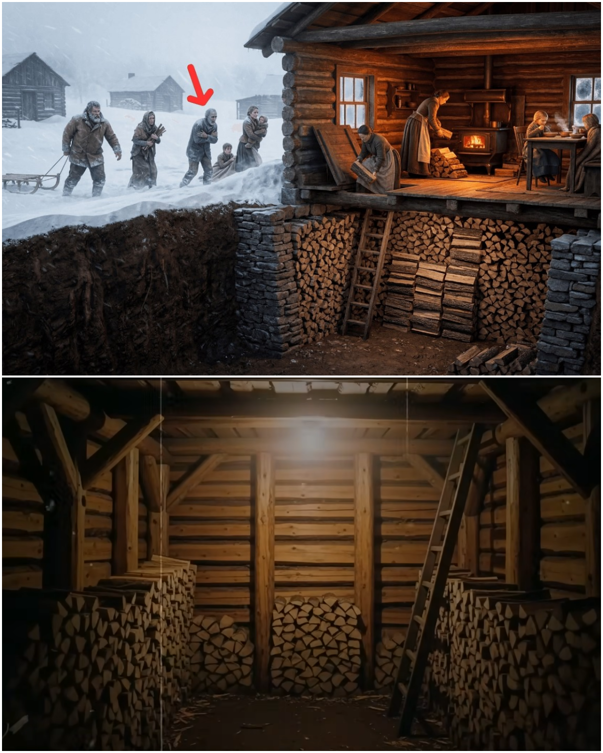 HER CABIN HAD NO WOODPILE IN FEBRUARY — UNTIL THEY FOUND THE 30 CORDS STORED UNDERGROUND