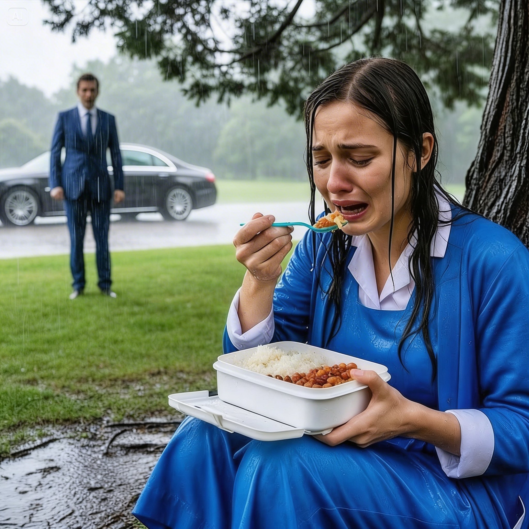 Millionaire Sees His Maid Eating in the Rain — What He Finds Out Will Break Your Heart
