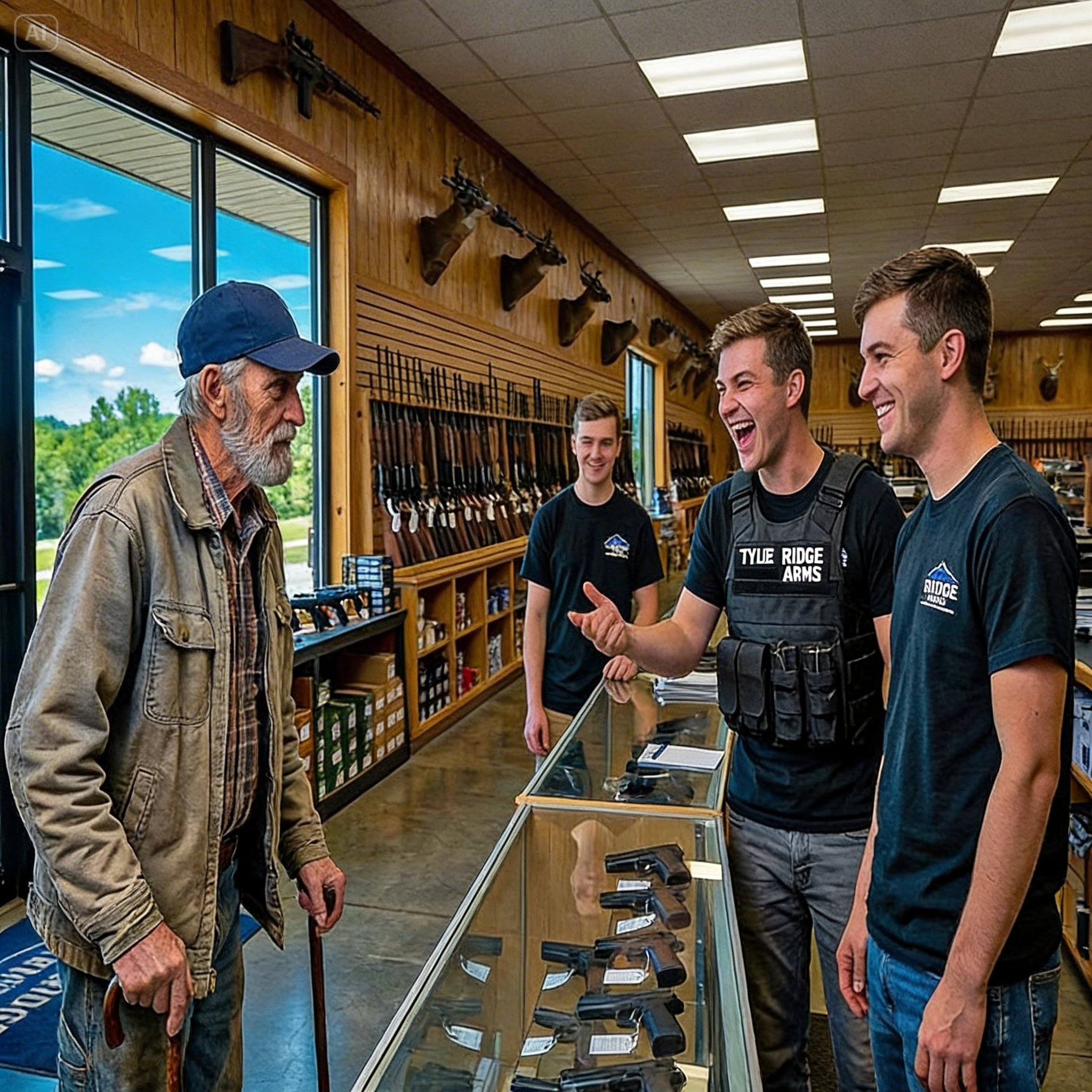 They Laughed at His Age in the Gun Shop — Until the Owner Walked In and Said, “Sir, It’s an Honor.”