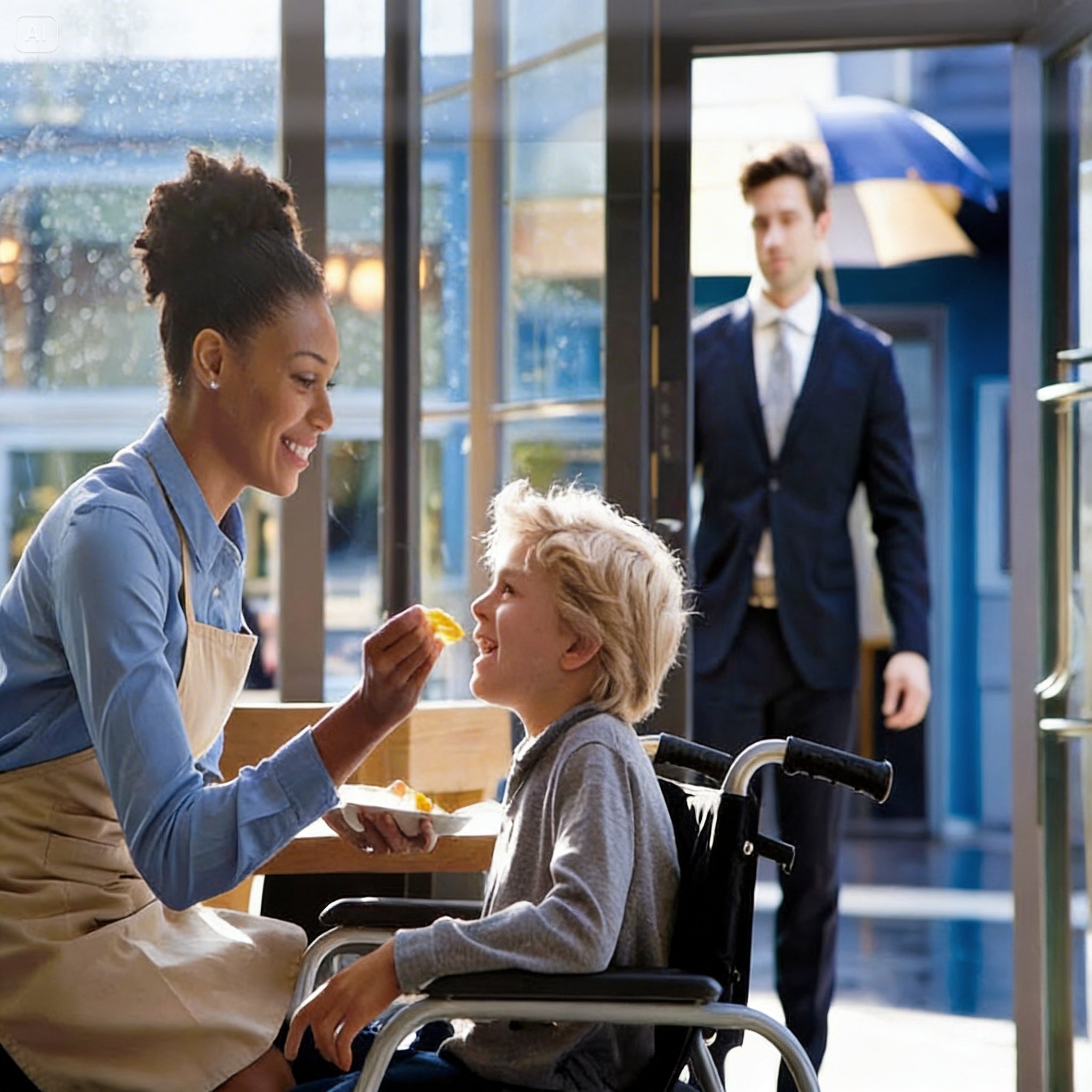Billionaire Dad Watches Waitress Feed His Disabled Son – And Changes Her Life Forever!