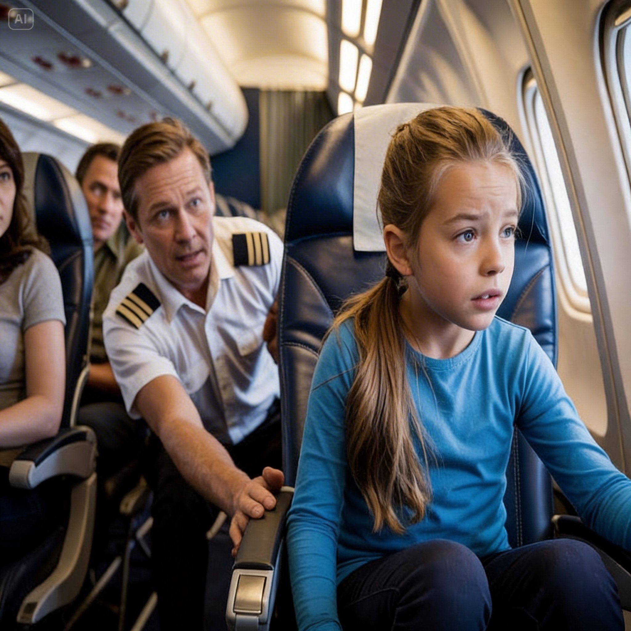 13-Year-Old Girl Slept on the Flight — Until the Captain Asked is There Any Fighter Pilot on Board?