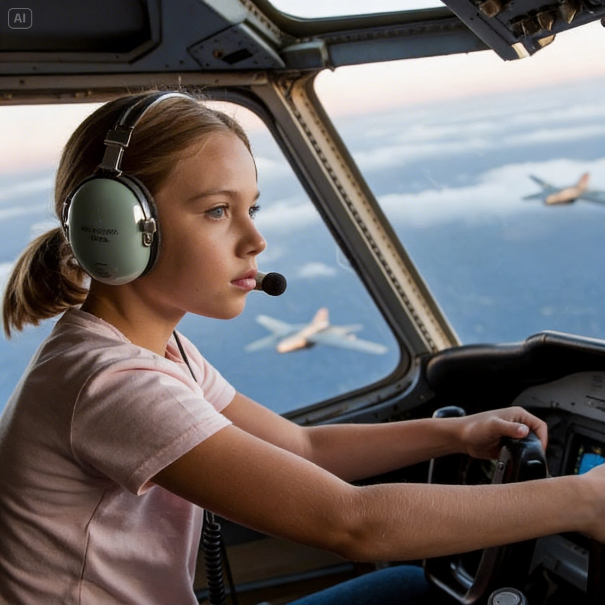 “The Plane Went Silent at 30,000 Feet — Until an 11-Year-Old Girl Took the Pilot’s Seat”