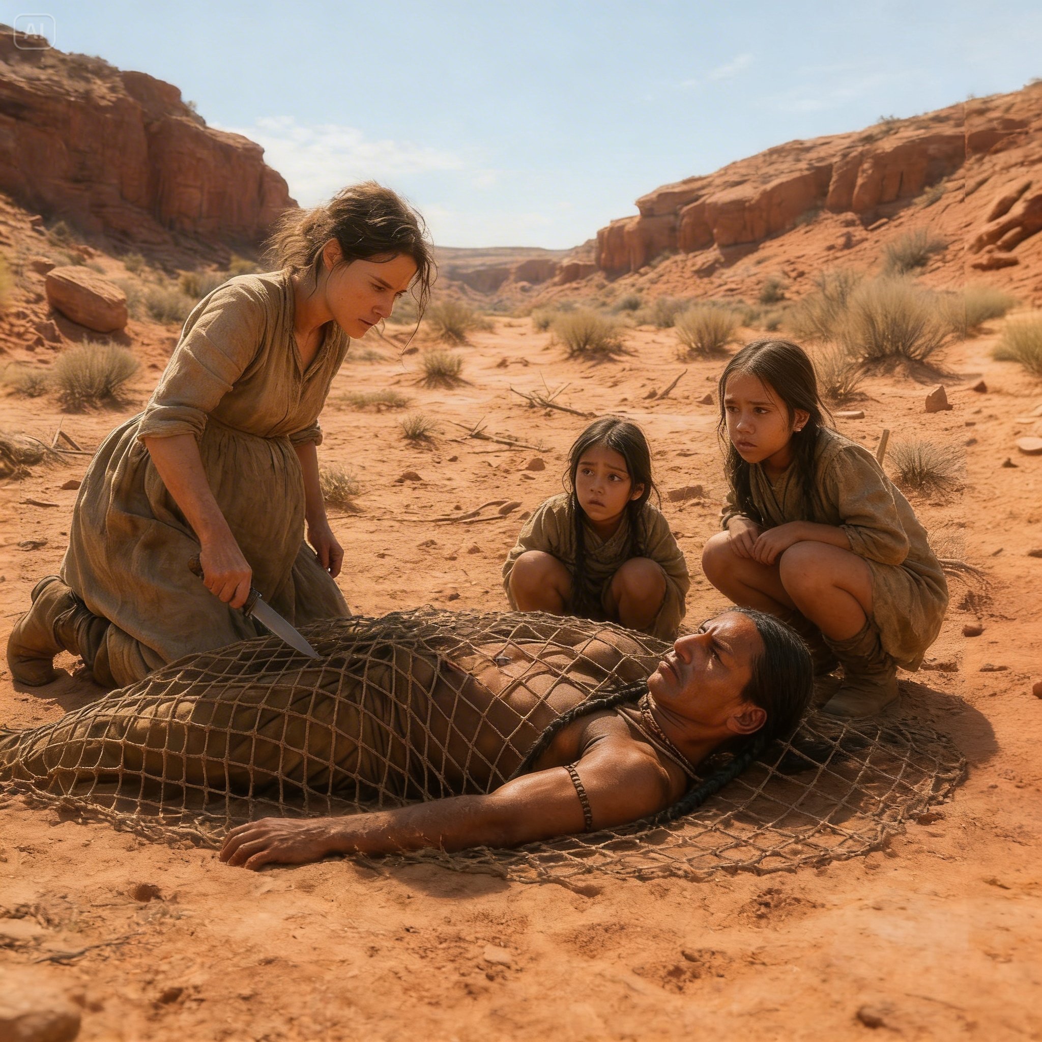 Rejected Pregnant Woman Quietly Freed The Lakota Warrior And His Daughters From The Ambush Of Nets