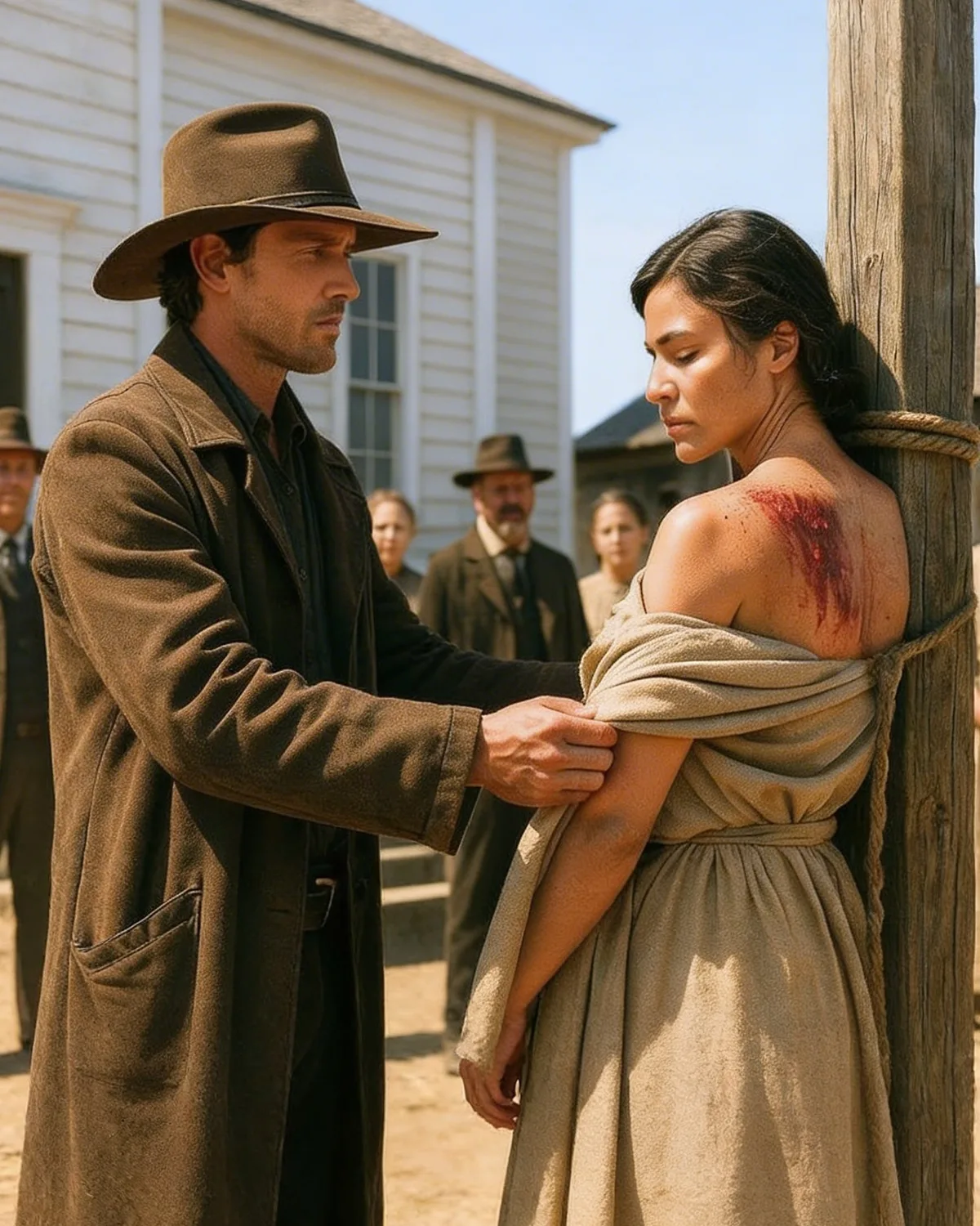 They Whipped Her in Front of the Church—Until a Silent Cowboy Held Her Without Words