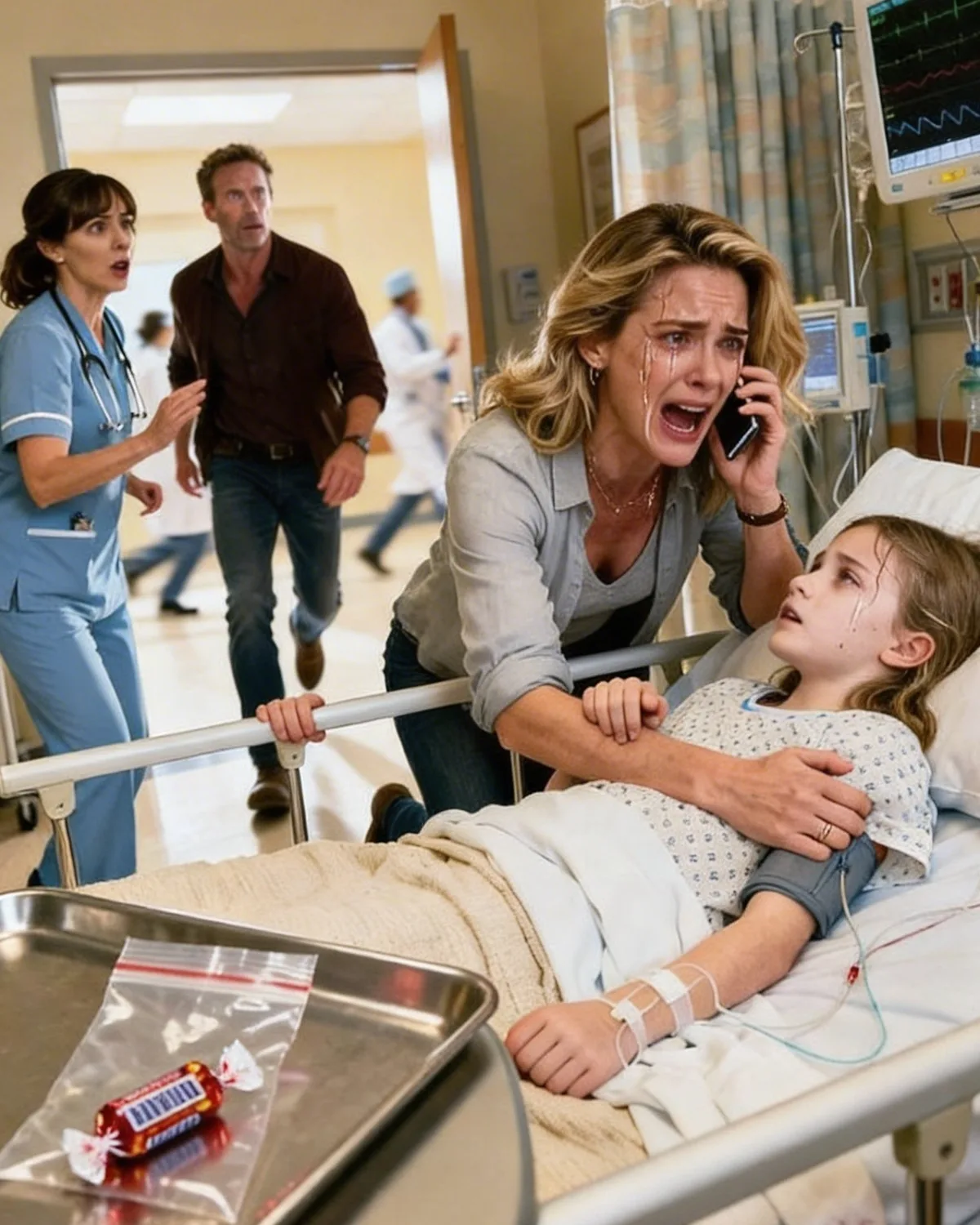 My 10-year-old Daughter Collapsed At School And I Rushed To The Hospital Alone. As I Sat Trembling Beside Her, A Nurse Approached Panicked. “Ma’am, Call Your Husband Right Now! He Needs To Get Here Immediately!” “What? Why…?” “No Time To Explain. Just Hurry!” With Shaking Hands, I Grabbed My Phone. When My Husband Arrived And We Learned The Shocking Truth, We Were Speechless.