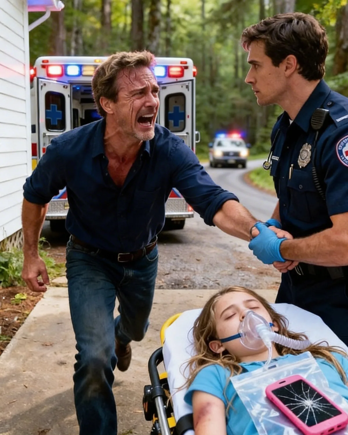 My Daughter Sent Me A Voice Message From My Mother-in-law’s Cabin: “Daddy, Please Come. I’m In Danger.” Then Silence. I Drove 3 Hours. When I Arrived, Ambulances Lined The Road. I Ran To The Front Door. A Paramedic Stopped Me. “Sir, You Can’t Go Inside.” “My Daughter Is In There!” He Looked At His Partner. Then Back At Me. “Sir, The Girl We Found… We Don’t Even Know How To Tell You This…” Then..