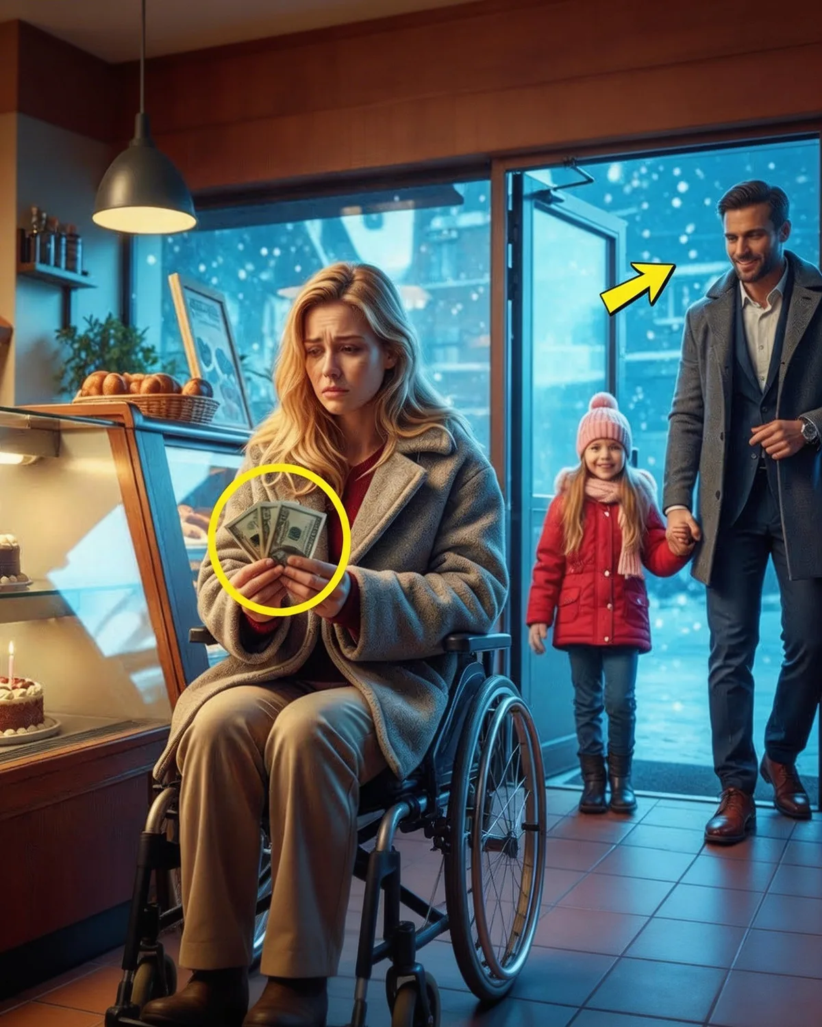 Poor Paralyzed Girl only had $3 for her Birthday Cake — Until a Single Dad walked over and…