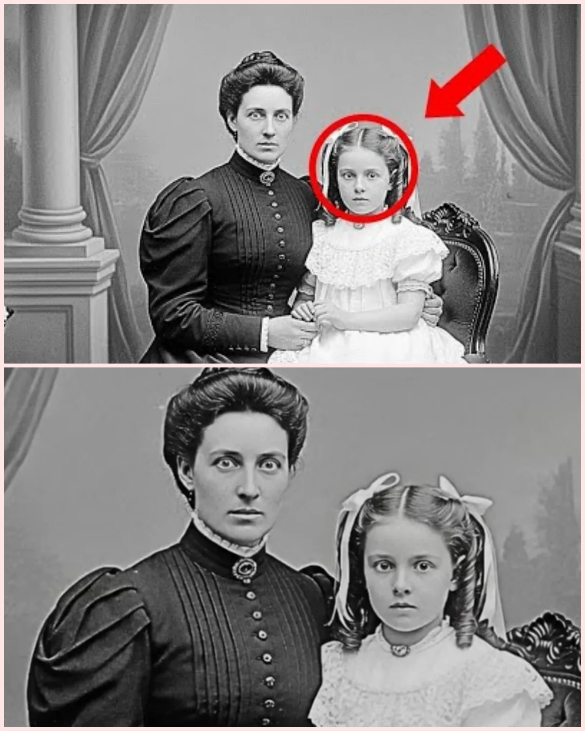 This 1897 Mother-Daughter Portrait Seems Normal… Look Closely at Their Eyes