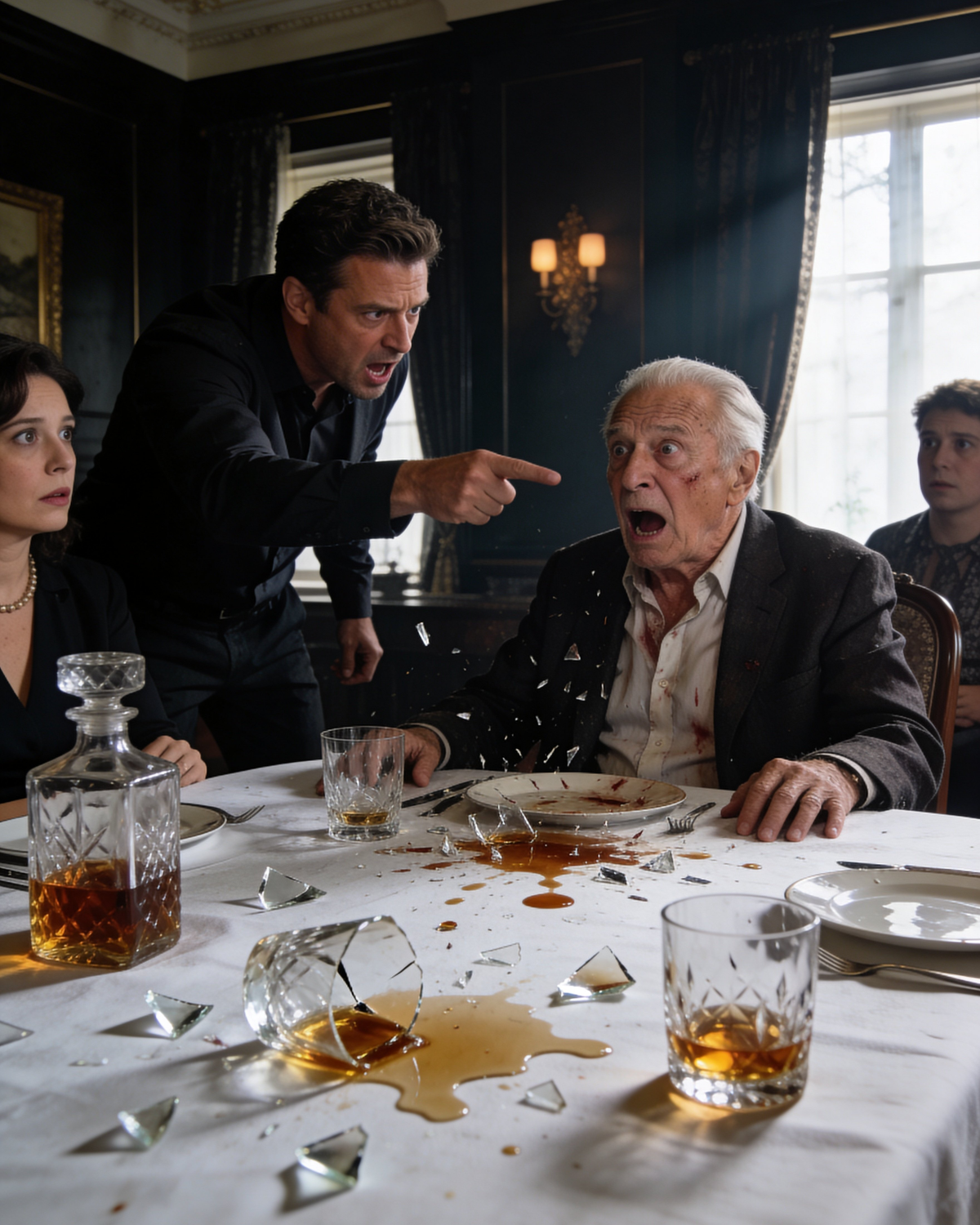 During Dinner, My Son-In-Law Threw A Glass At Me Because I Refused To Pour Him More Whiskey.