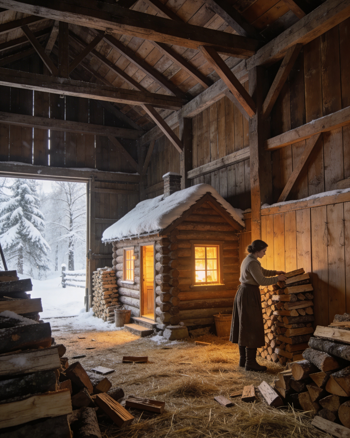 Neighbors Laughed When She Built a Barn Around Her House — Until Her Firewood Stayed Dry All Winter