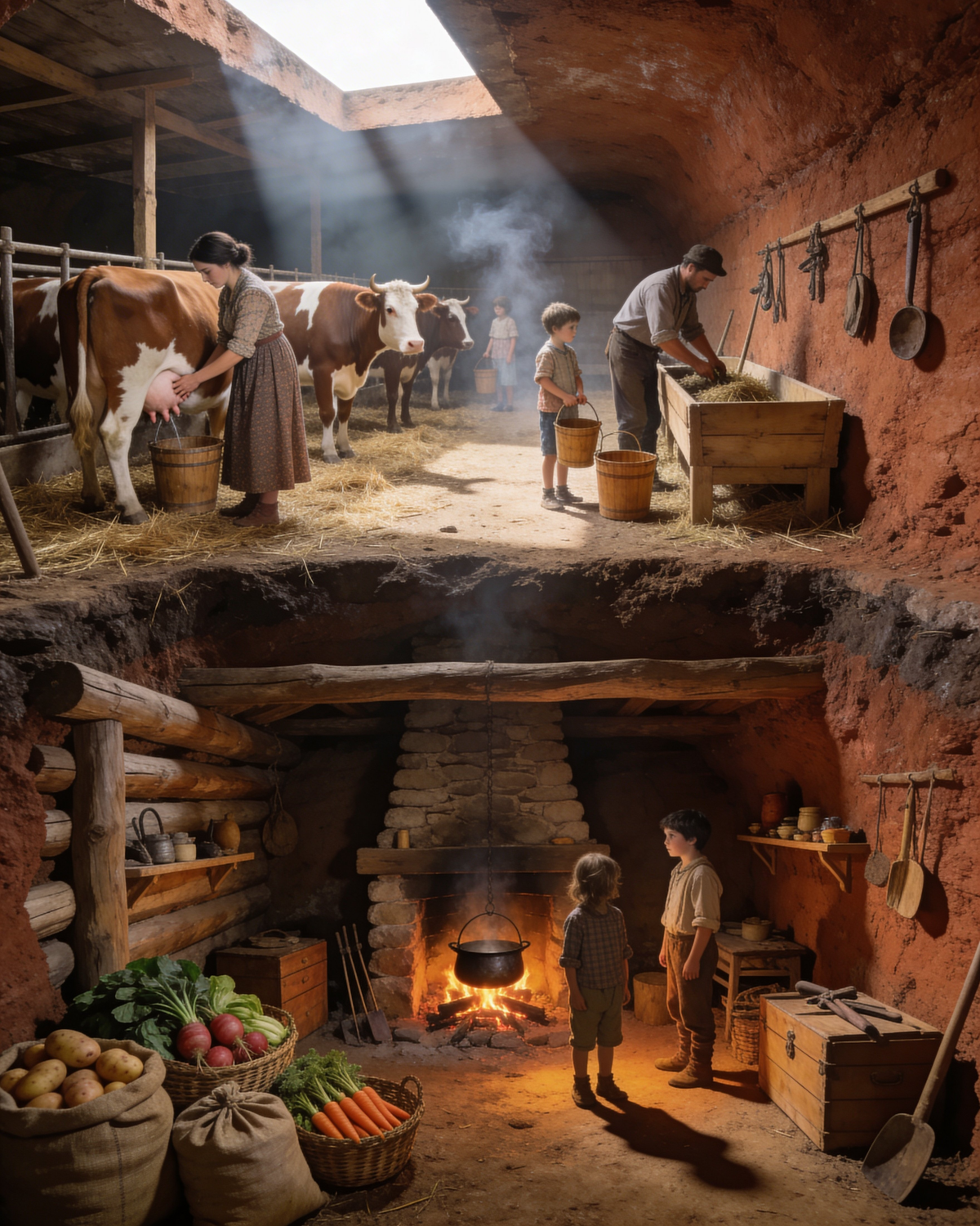 They used to make fun of his wooden house, which looked like a barn, until a snowstorm forced them to take shelter inside.